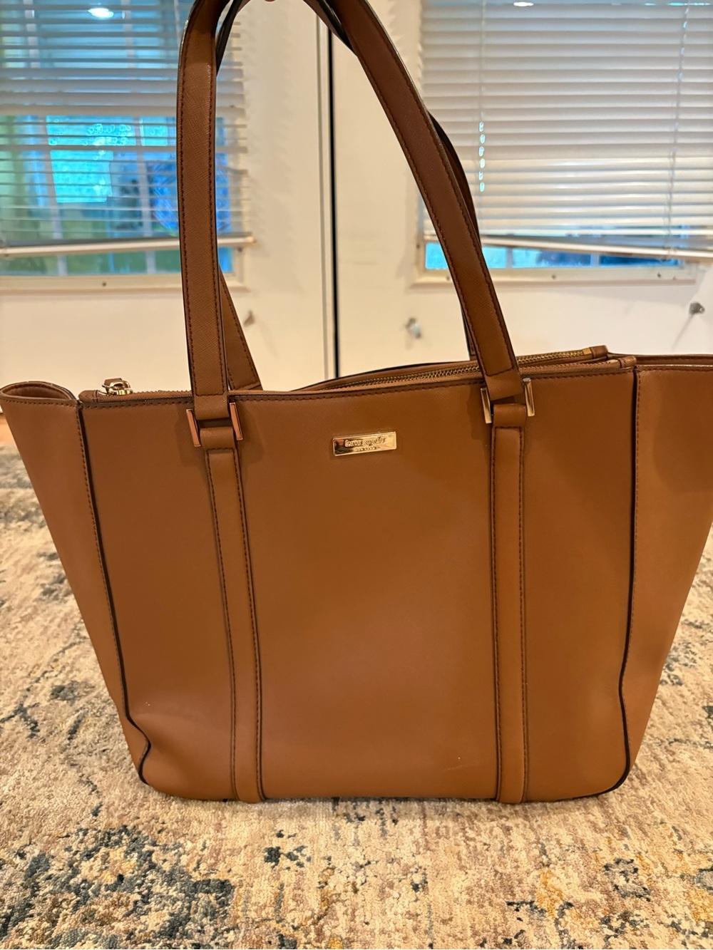 Kate Spade WKRU2101 Cadence Milk Chocolate Brown Leather Tote/Satchel